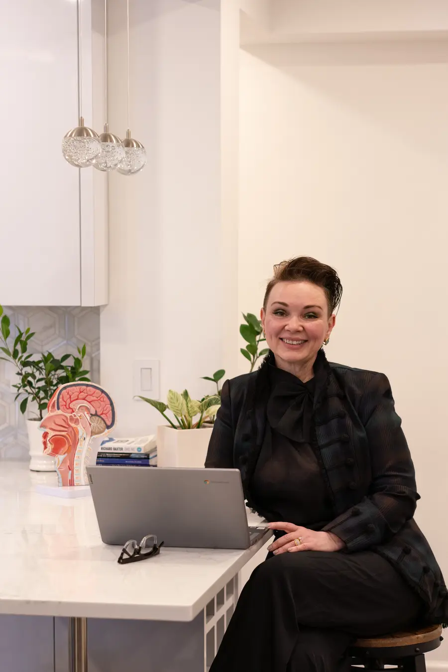 Julia Yarovoy, Certified Orofacial Myofunctional Therapist, at her Manhattan practice